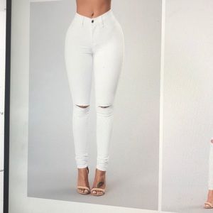 White high waisted fashion nova jeans